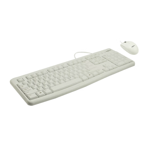 罗技（Logitech）MK120 键鼠套装 有线键鼠套装 办公键鼠套装 电脑键盘 USB即插即用 全尺寸 白色