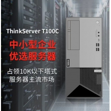联想ThinkServer T100C塔式服务器I5-10400/8G/1T/板载RAID 0/1/ DOS/300W/ 17升